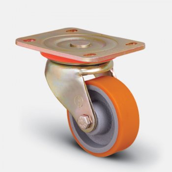 Колесо полиуретановое поворотное , диск-чугун, 150 мм ( ED01 VBP 150 )